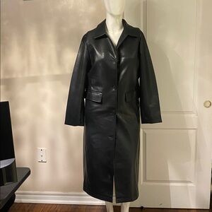 Rebecca Minkoff Black Vegan Leather Trench - L